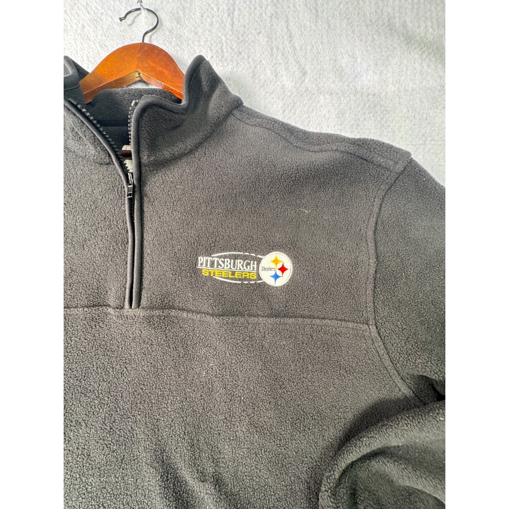 NFL Pittsburgh Steelers Fleece Quarter Zip Pullover Black Mens XL VF Imagewear - Picture 4 of 7